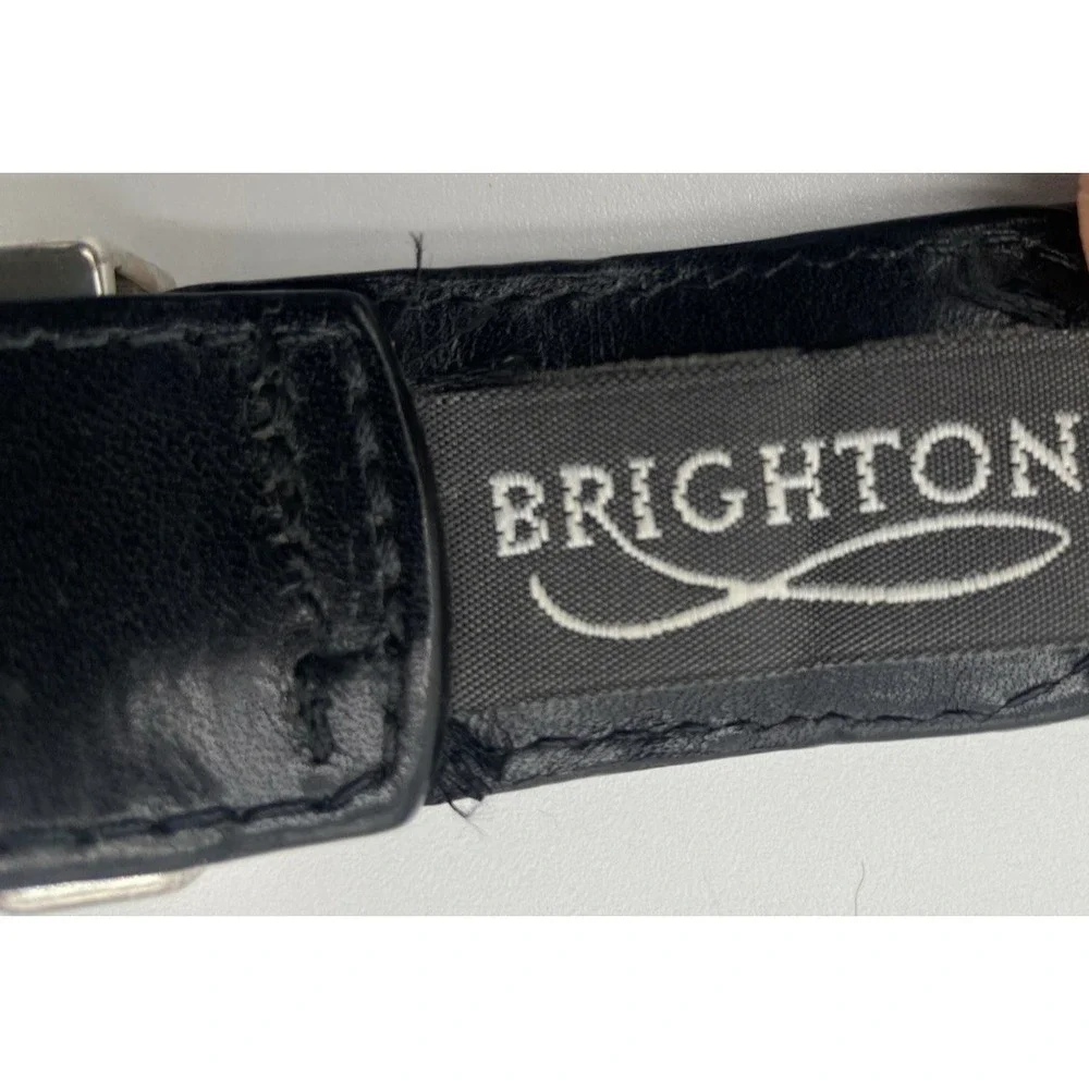 Brighton Leather Belt Black Brown Edge Crocodile Embossed Insert 38 1-1/8